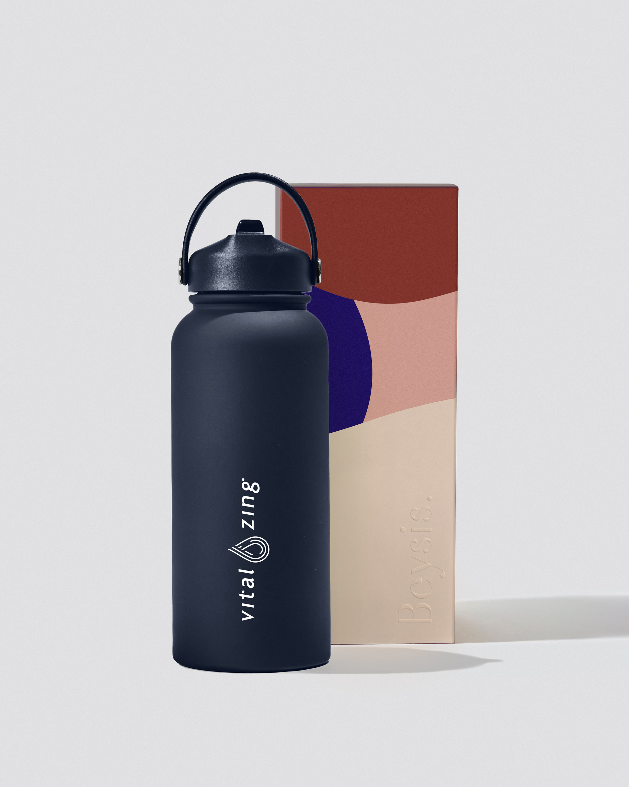 Vital 900ml Water Bottle with Straw - Navy